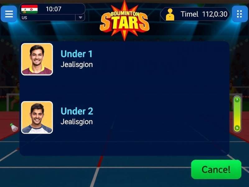 Indian Badminton Stars tournament mode